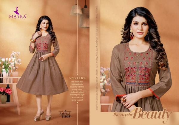 Mayra Aakruti Fancy Cotton Embroidery Kurti 